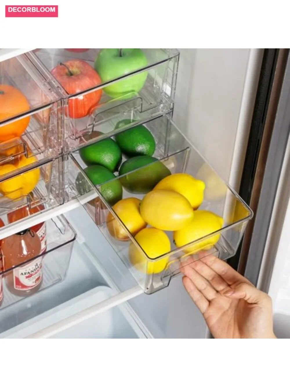 Clear Acrylic Stackable Drawer Organizers 4 Pack with Handles Removable